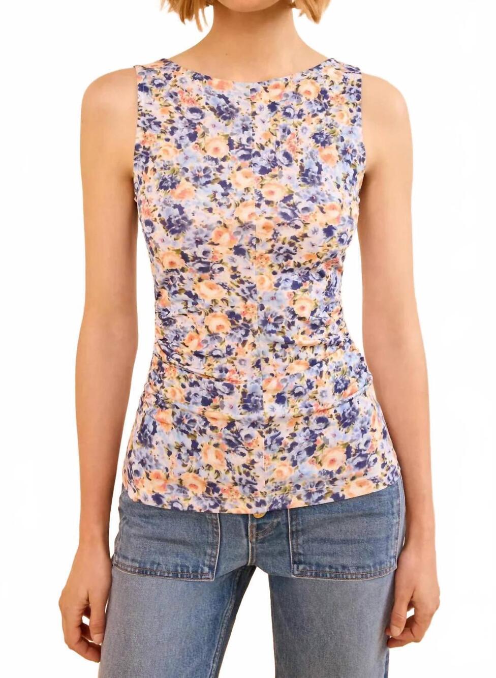 NEW ULLA JOHNSON loulou short sleeve jersey top in orchid